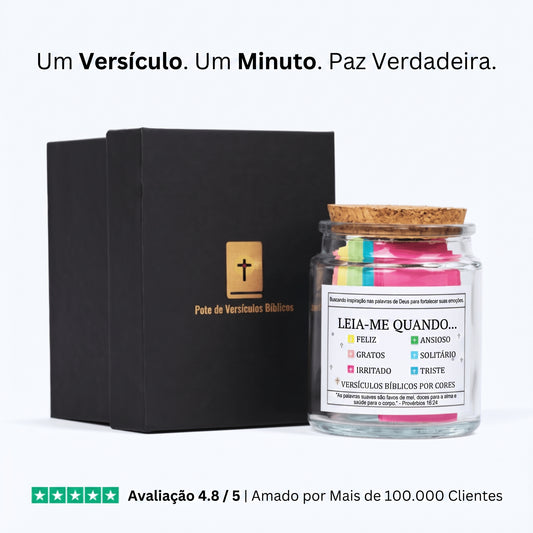 Pote de versículos bíblicos feito a mão (vem com caixa de presente)